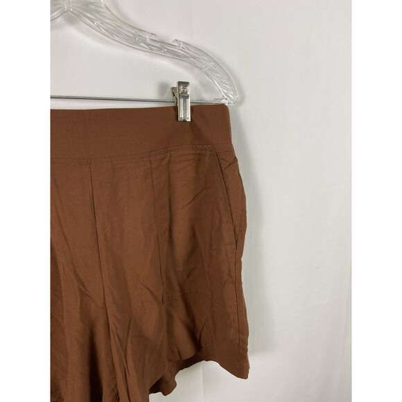 Wild fox Women’s Brown Rayon Shorts Sz XL Pull On 5” Inseam Stretch - Picture 3 of 8
